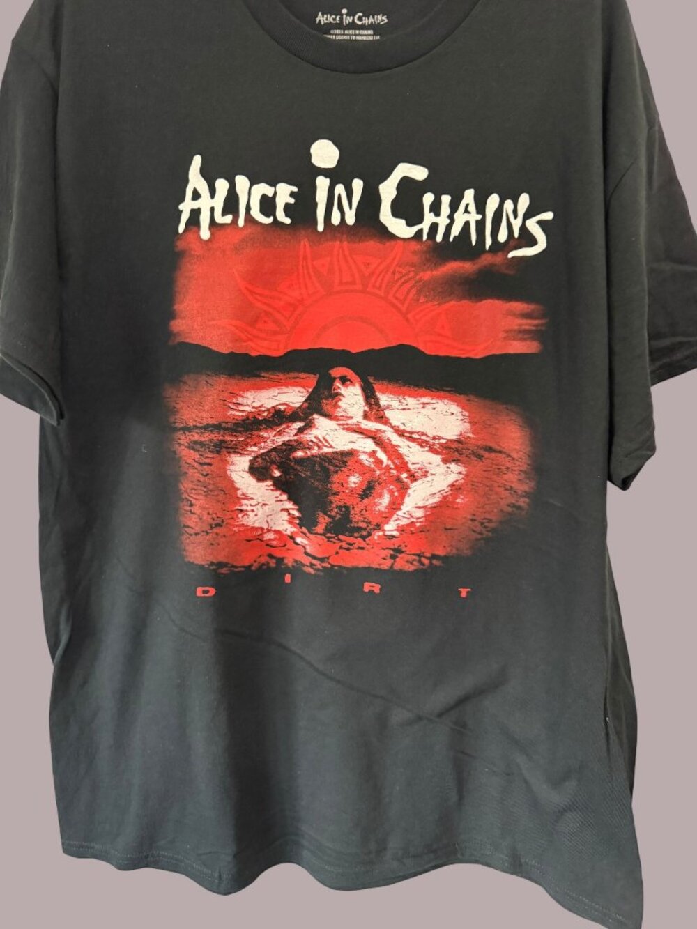 Alice In Chains Dirt 2017 Band T-Shirt Black Red Graphic Design Size Large